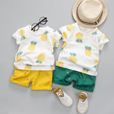 Summer Short-sleeved Suit Kids T-shirt Clothes Kids Shorts Two-piece Suit